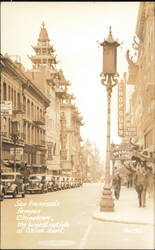 Famous Chinatown Street Scene with Shanghai Low Postcard