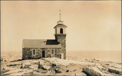 Stone Gosport Chapel on Star Island Rocky Coast Postcard
