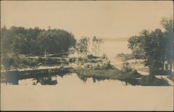 Lake View with Trees and Bridge Postcard