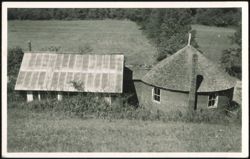 Brick Roundhouse and Barn Postcard