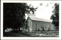Methodist Church Exterior with Bell Tower Postcard