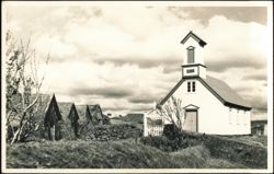Keldur Old Farm and Parish Church Postcard