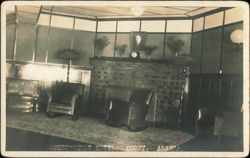 Curry Hotel Lobby Interior with Fireplace Postcard