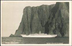 Cruise Ship by the Towering Cliffs of Nordkap Postcard