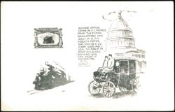 Railroad Official on U.S. Postage Stamp Postcard