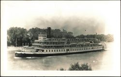 Delta King Paddlewheel Riverboat Underway on the River Postcard