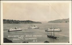 Belvedere and Angel Islands with Ferry Boats Postcard