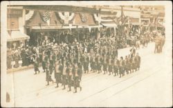 Shriners Parade with Elephant, Terrill Importers, South Broadway Postcard