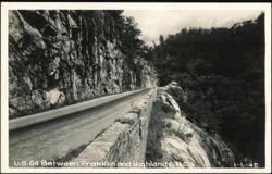 U.S. 64 Between Franklin and Highlands Postcard