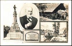 James W. Marshall, Gold Discoverer, Cabin & Monument Postcard