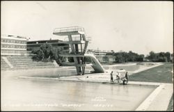 Ciudad Universitaria Alberca Swimming Pool Postcard