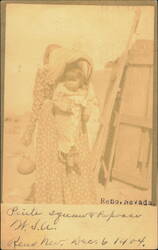 Paiute Mother and Baby in Cradleboard, Reno, Nevada Postcard