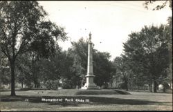 Soldiers Memorial Monument at Monument Park Postcard
