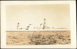 USS Louisville CA-28 Heavy Cruiser Warship Postcard
