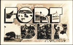 Greetings from Fort Dix Large Letter Military Montage Postcard