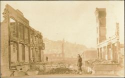 Weinhard Hotel & Astoria National Bank After Fire Postcard