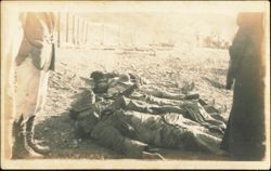 Casualties Lying on Ground, Mexican Revolution Postcard