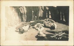 Mexican Revolution Casualties and Crowd Postcard