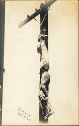 Mexican Revolution Execution on Telegraph Pole, Sonora Postcard