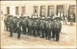 Mexican Revolution Rurales Armed Squad in Charro Uniforms Postcard