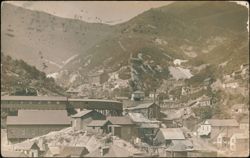 Mining Operations & Town Looking Down the Canyon Postcard