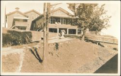 Hillside Settlement Buildings and Walkway Postcard