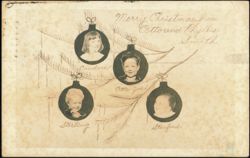 Christmas Greetings Otto J.M. and Phyllis Smith Family Ornaments Postcard