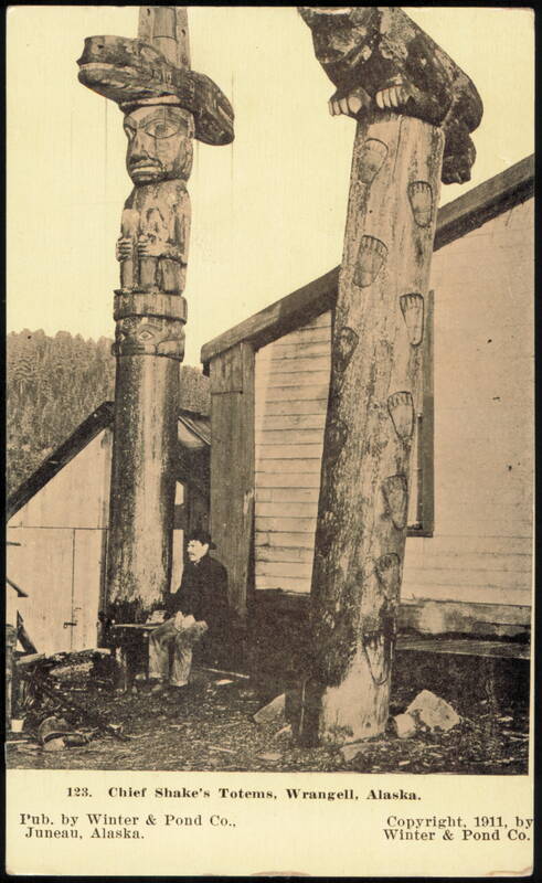 Chief Shake's Totems and Climbing Bear Pole Wrangell Alaska
