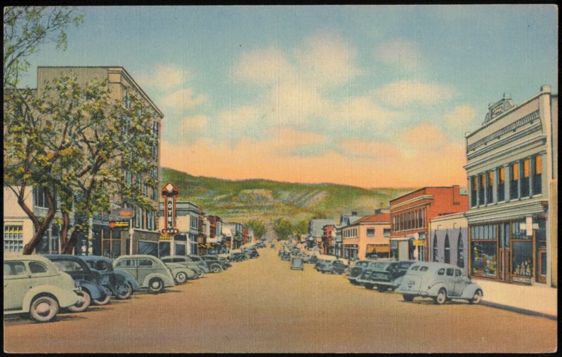 Second Street Looking North with Hotel and Cafe Raton New Mexico