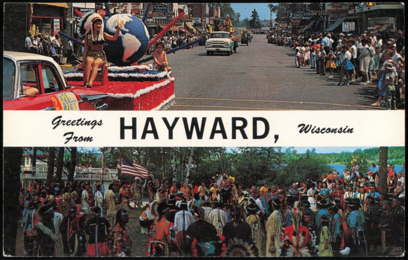 Parade Float and Chippewa Indian Dances Hayward Wisconsin
