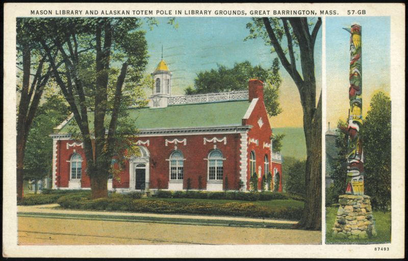 Mason Library and Alaskan Totem Pole Great Barrington Massachusetts