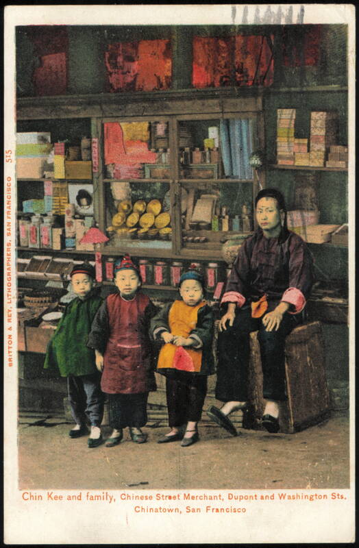 Chin Kee and Family, Chinese Street Merchant San Francisco California