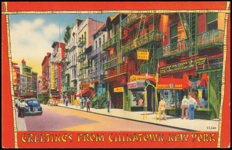 Greetings from Chinatown Street Scene New York