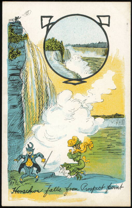 Horseshoe Falls from Prospect Point Comic Illustration Niagara Falls New York