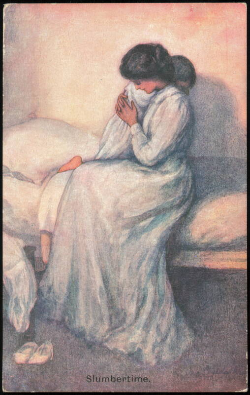 Slumbertime - Mother and Child in White Gowns Women
