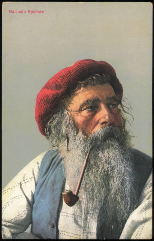 Marinaio Spadaro, Bearded Italian Sailor with Pipe Naples Italy