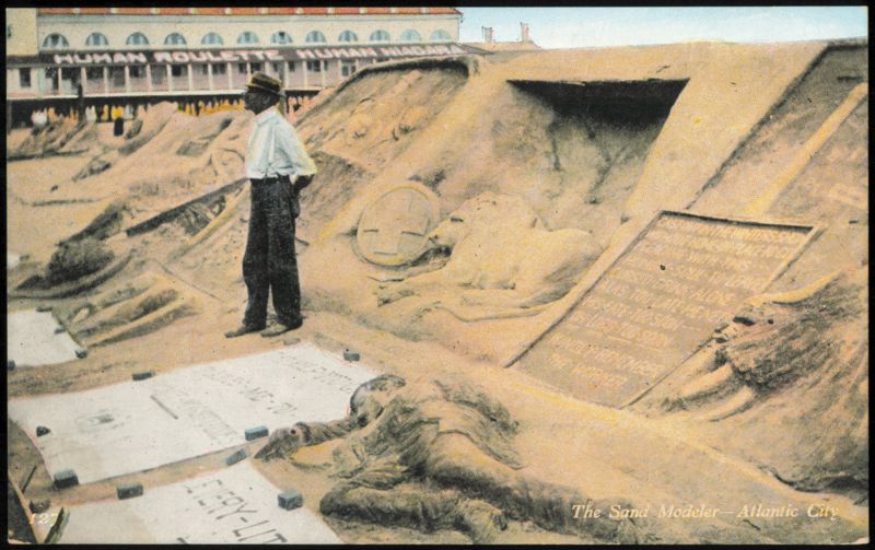 The Sand Modeler with Sculptures, Atlantic City New Jersey
