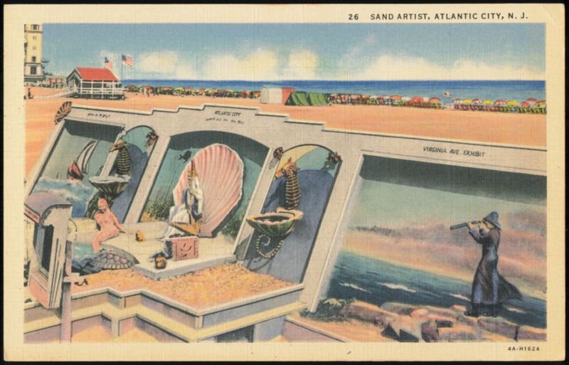 Sand Artist Virginia Ave. Exhibit Beach Sculptures Atlantic City New Jersey
