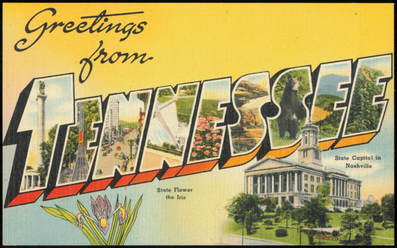 Greetings from Tennessee Large Letter with State Facts Nashville