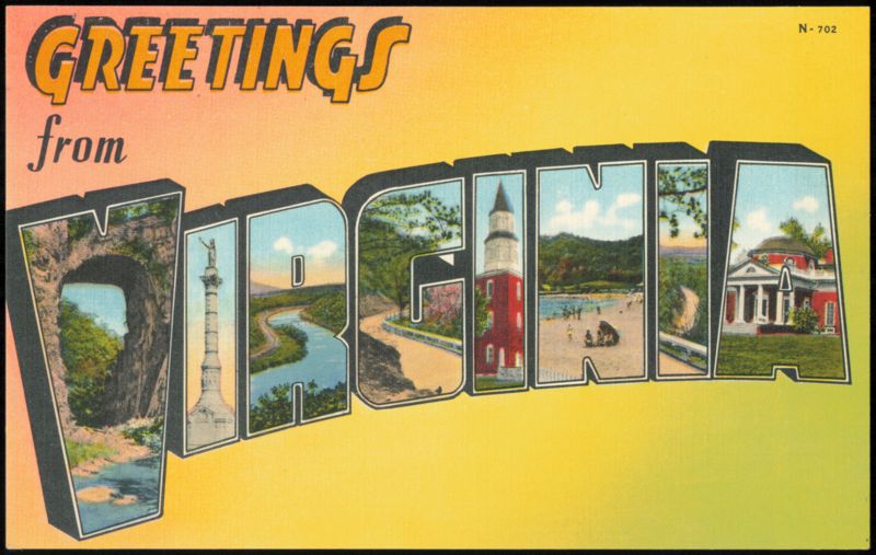 Greetings from Virginia Large Letter Scenic Landmarks