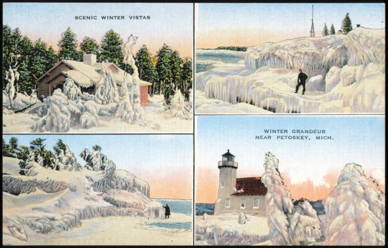 Scenic Winter Vistas and Winter Grandeur Ice Formations Petoskey Michigan