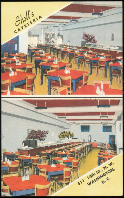 Sholl's Cafeteria Interior Views, 511 14th St. N.W. Washington District of Columbia