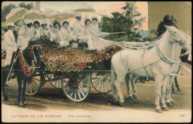 La Fiesta de Los Angeles Pink Carnations Parade Float California