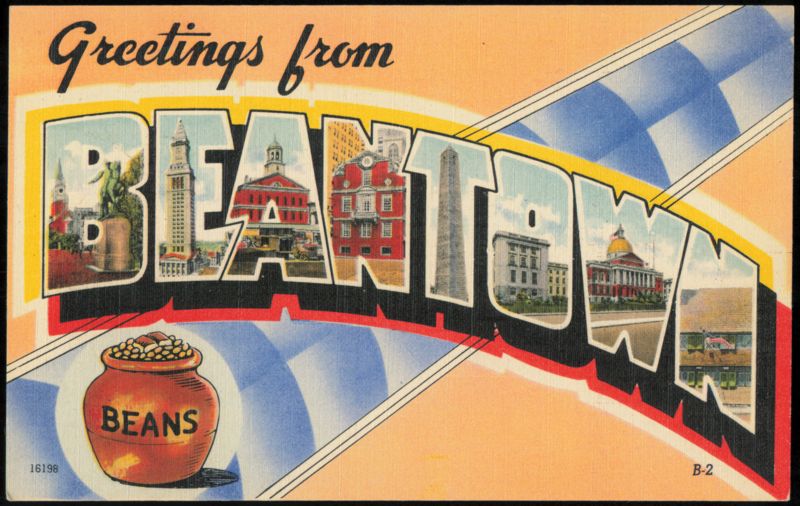 Greetings from Beantown Large Letter Landmarks Boston Massachusetts