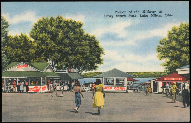 Portion of the Midway at Craig Beach Park, Lake Milton Ohio