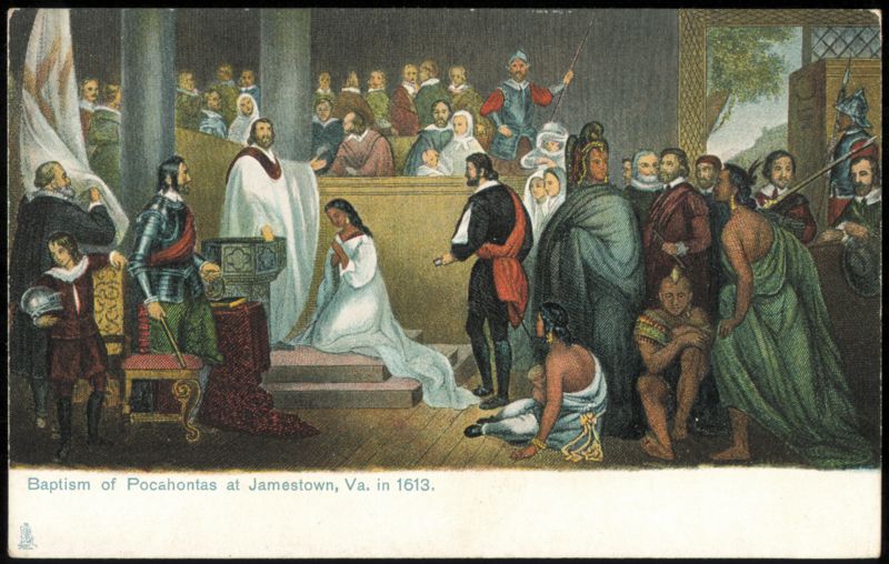 Baptism of Pocahontas at Jamestown, Va. in 1613 1907 Jamestown Exposition
