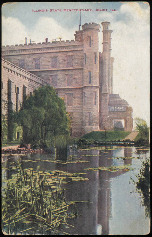 Illinois State Penitentiary with Pond and Towers Joliet