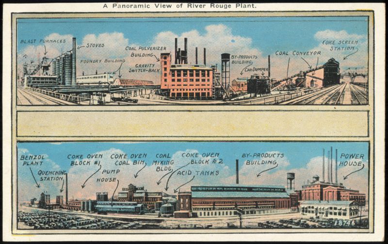 Panoramic View of River Rouge Plant Industrial Complex Dearborn Michigan