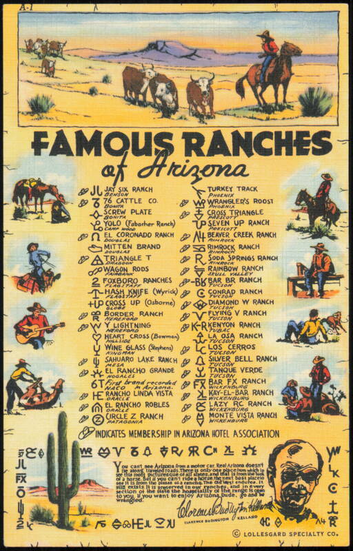 Famous Ranches of Arizona with Cattle Brands & Locations