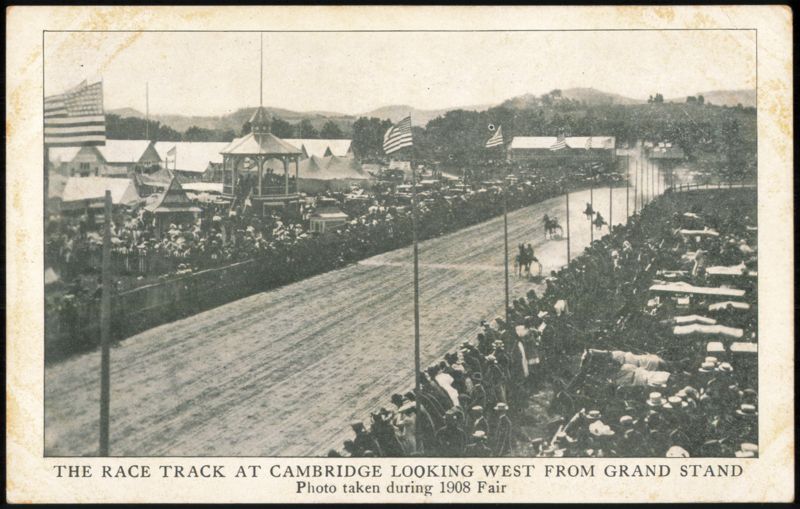 Race Track Looking West from Grand Stand, 1908 Fair Cambridge New York